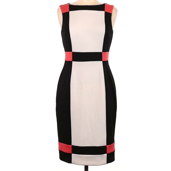 Maggy London Dresses & Skirts - Maggy London color block sleevless boat neck shift dress size 4